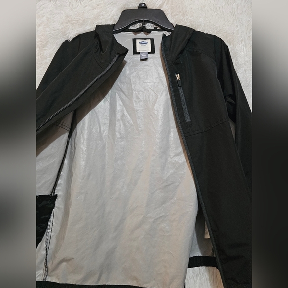 Old Navy Kids Charcoal Hooded Raincoat Girls Size 10/12 - Picture 10 of 10